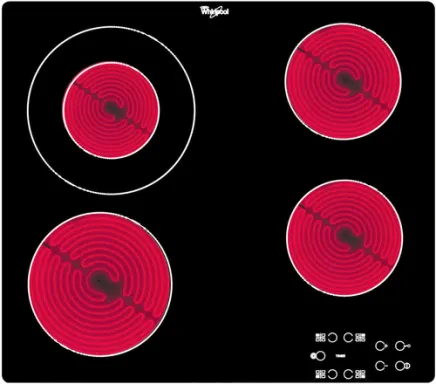 Whirlpool AKT 8130 NE plaque Noir, Rouge Intégré Céramique 4 zone(s)