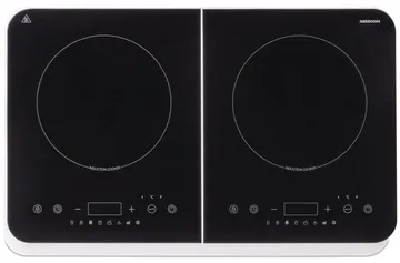 MEDION Plaque de cuisson double induction MD 18493 - 3.500 W - 2 zones - 10 niveaux de température - 180 min. - Blanc