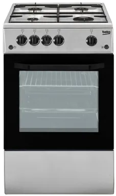 Beko CSS42014FS four et cuisinière Electrique Gaz Noir, Argent A