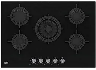 Beko HISW 75222 S plaque Noir Intégré 68 cm Gaz 5 zone(s)