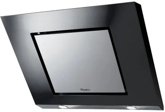 Whirlpool AKR 808/1 BG Montée au mur Noir, Acier inoxydable 625 m³/h