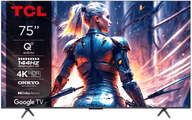 TCL C72B TV QLED 4K 144Hz avec Google TV et Game Master Pro 3.0