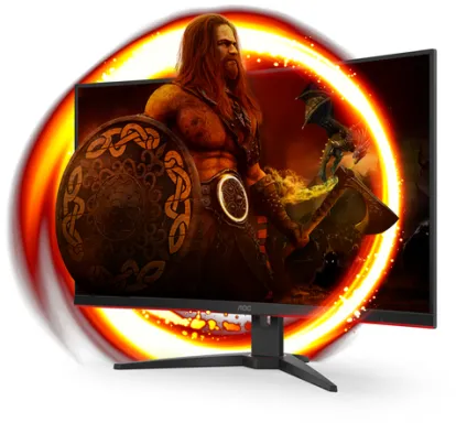 AOC G2 C32G2ZE/BK écran plat de PC 80 cm (31.5") 1920 x 1080 pixels Full HD LED Noir, Rouge