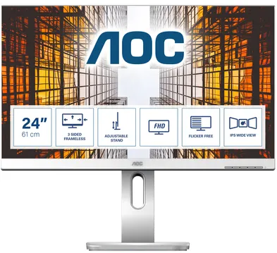 AOC P1 X24P1/GR écran plat de PC 61 cm (24") 1920 x 1200 pixels WUXGA LED Gris