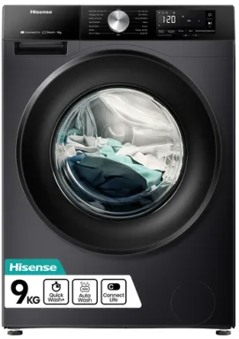 Hisense WF3S9043BB3 machine à laver Charge avant 9 kg 1400 tr/min Noir