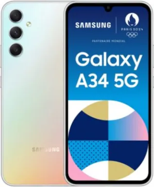 Samsung Galaxy A34 5G 16,8 cm (6.6") Double SIM hybride USB Type-C 6 Go 128 Go 5000 mAh Argent