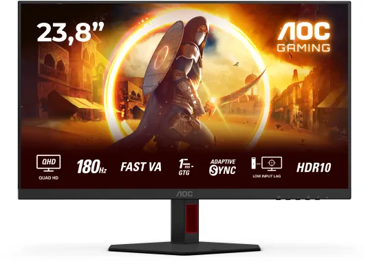 AOC G4 Q24G4RE écran plat de PC 60,5 cm (23.8") 2560 x 1440 pixels Quad HD LED Noir, Rouge