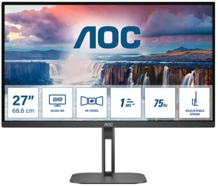 AOC V5 Q27V5N/BK écran plat de PC 68,6 cm (27") 2560 x 1440 pixels Quad HD LED Noir