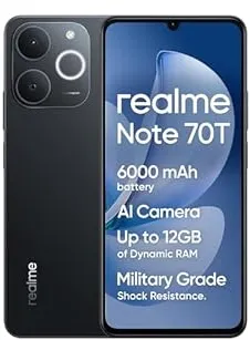 realme Note 70T 17,1 cm (6.74") Double SIM Android 15 4G USB Type-C 4 Go 128 Go 6000 mAh Noir