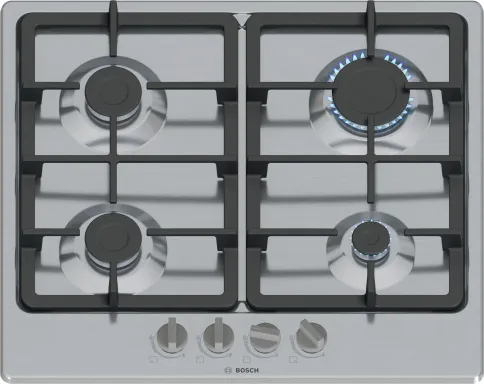 Bosch Serie 4 PGP6B5K90 plaque Acier inoxydable Intégré 58 cm Gaz 4 zone(s)
