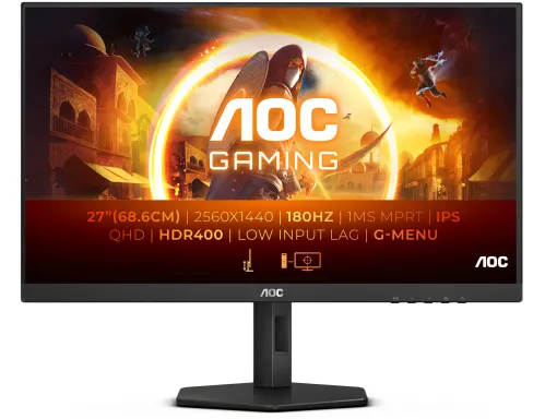 AOC G4 Q27G4XD écran plat de PC 68,6 cm (27") 2560 x 1440 pixels Quad HD LED Noir, Rouge