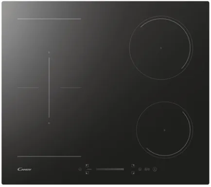 Candy Moderna CTP644SCBB Plaque de cuisson Induction, 4 zones, Noir, Vetroceramic, L x P x A (mm): 590x520x58