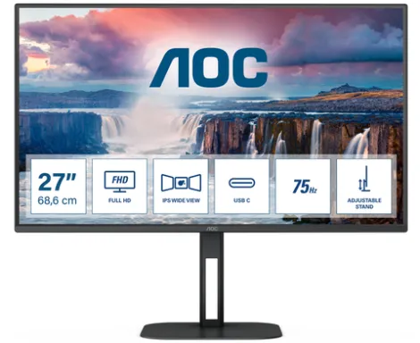 AOC V5 27V5C/BK écran plat de PC 68,6 cm (27") 1920 x 1080 pixels Full HD LED Noir