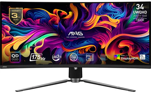 MSI MAG 341CQPDE QD-OLED écran plat de PC 86,4 cm (34") 3440 x 1440 pixels UltraWide Quad HD QDOLED Noir