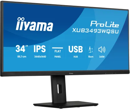 iiyama ProLite XUB3493WQSU-B6 écran plat de PC 86,4 cm (34") 1440 x 3440 pixels UltraWide Quad HD LED Noir
