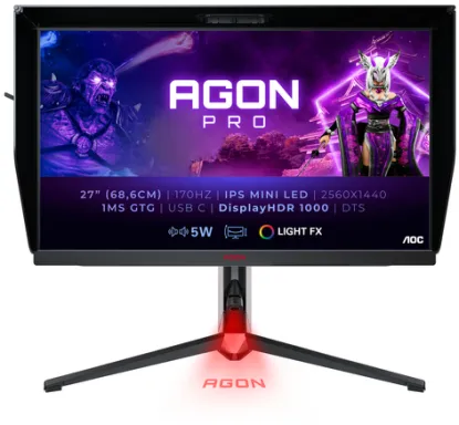 AOC AG274QXM écran plat de PC 68,6 cm (27") 2560 x 1440 pixels Quad HD LED Noir, Rouge