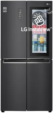 LG InstaView GMQ844MC5E frigo américain Pose libre 530 L E Noir