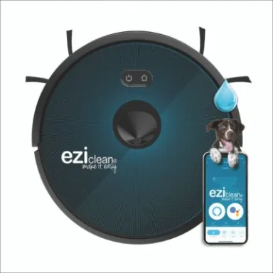 E.ziclean Aqua connect x650 robot aspirateur 0,6 L Sans sac Noir, Bleu