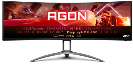 AOC AG493QCX LED display 124 cm (48.8") 3840 x 1080 pixels Double Full HD Noir