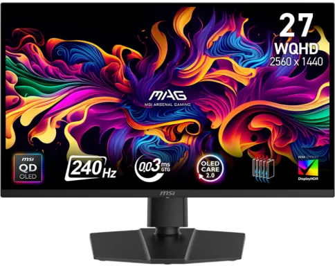 MSI MAG 271QP QD-OLED X24 écran plat de PC 67,3 cm (26.5") 2560 x 1440 pixels Wide Quad HD Noir
