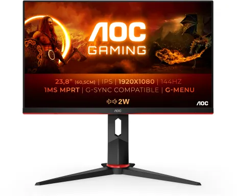 AOC G2 24G2AE/BK écran plat de PC 59,9 cm (23.6") 1920 x 1080 pixels Full HD LED Noir, Rouge