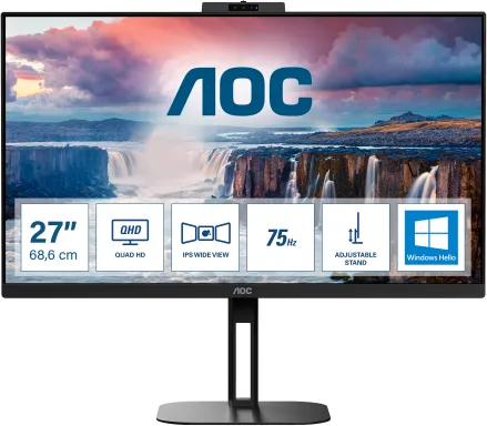 AOC V5 Q27V5CW/BK écran plat de PC 68,6 cm (27") 2560 x 1440 pixels Quad HD LED Noir