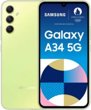 Samsung Galaxy A34 5G 16,8 cm (6.6") Double SIM hybride USB Type-C 6 Go 128 Go 5000 mAh Citron vert