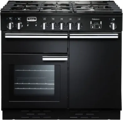 Falcon Professional + 100 Cuisinière Electrique Gaz Noir, Chrome A