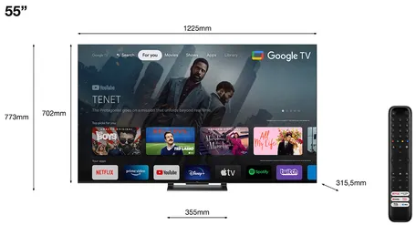 TCL C74 Series 55C749 TV 139,7 cm (55") 4K Ultra HD Smart TV Wifi Noir 1000 cd/m²