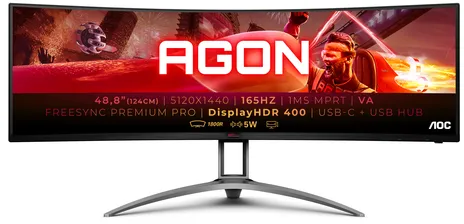 AOC B2 AG493UCX2 écran plat de PC 124 cm (48.8") 5120 x 1440 pixels Quad HD LED Noir