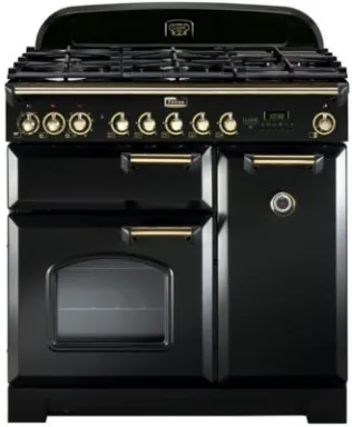 Falcon Classic Deluxe 90 Cuisinière Electrique Gaz Noir, Laiton A