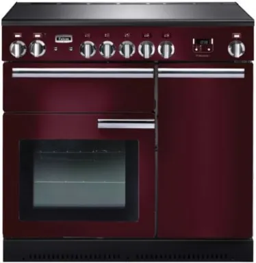 Falcon Professional+ 90 Cuisinière Electrique Plaque avec zone à induction Noir, Bordeaux, Chrome A