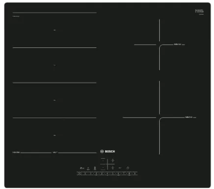 Bosch Serie 6 PXE611FC1E plaque Noir Intégré 60 cm Plaque avec zone à induction 4 zone(s)
