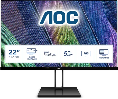 AOC V2 22V2Q écran plat de PC 54,6 cm (21.5") 1920 x 1080 pixels Full HD LED Noir