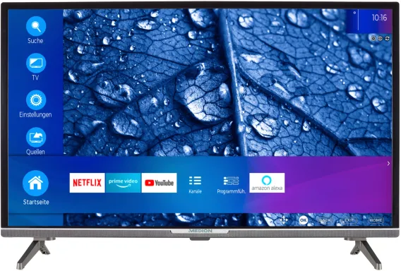 MEDION P13207 - Smart TV - 32" (80 cm) - Full HD - HDR - PVR - Bluetooth - Netflix - Amazon Prime Video - Noir