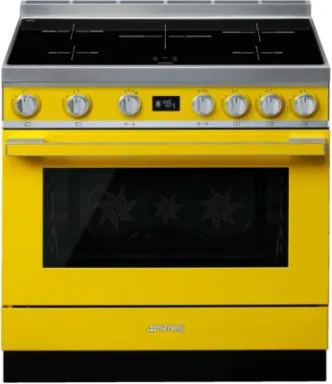 Smeg CPF9IPYW four et cuisinière Electrique Plaque avec zone à induction Jaune A+