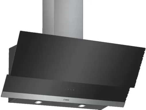 Bosch Serie 2 DWK095G60 hotte Montée au mur Noir, Gris 629 m³/h