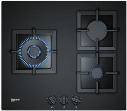 Neff T26CS12S0 plaque Noir Intégré Gaz 3 zone(s)