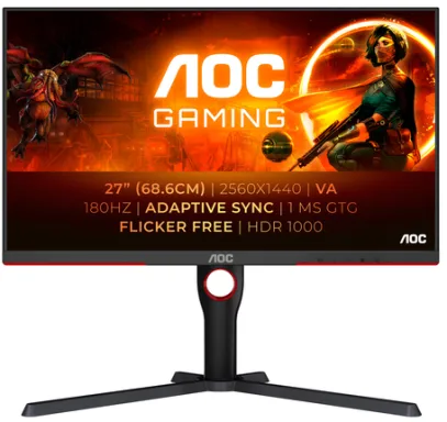 AOC G3 Q27G3XMN/BK écran plat de PC 68,6 cm (27") 2560 x 1440 pixels 2K Ultra HD LED Noir