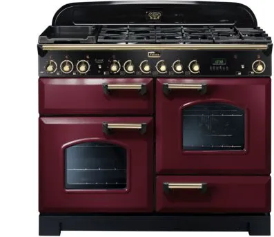 Falcon Classic Deluxe 110 Cuisinière Electrique Gaz Laiton, Rouge A