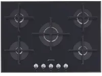 Smeg Linea PV175N2 plaque Noir Intégré 72 cm Gaz 5 zone(s)