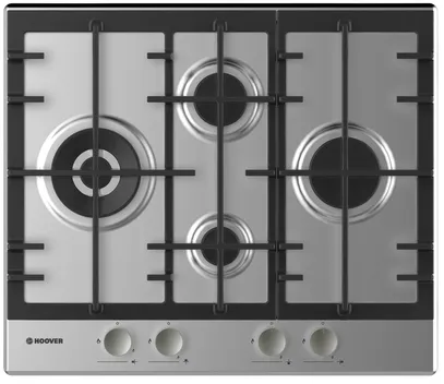 Hoover H-HOB 300 GAS HHG6DDMX Acier inoxydable Intégré 59.5 cm Gaz 4 zone(s)