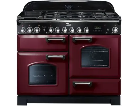 Falcon Classic Deluxe 110 Cuisinière Electrique Gaz Chrome, Rouge