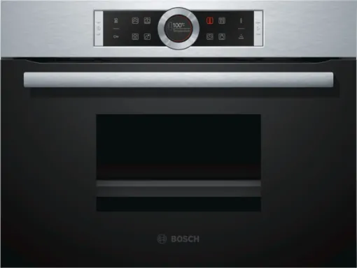 Bosch Serie 8 CDG634AS0 four à vapeur Petite Noir, Acier inoxydable Boutons, Tactile