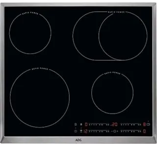 AEG HK654850XB Noir, Acier inoxydable Intégré Céramique 4 zone(s)