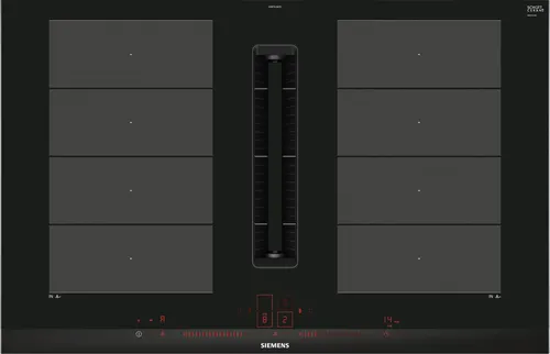Siemens iQ700 EX875LX67E plaque Noir, Acier inoxydable Intégré 80 cm Plaque avec zone à induction 4 zone(s)