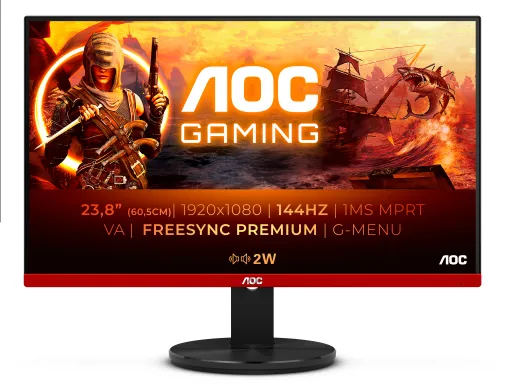AOC 90 Series G2490VXA LED display 60,5 cm (23.8") 1920 x 1080 pixels Full HD Noir, Rouge
