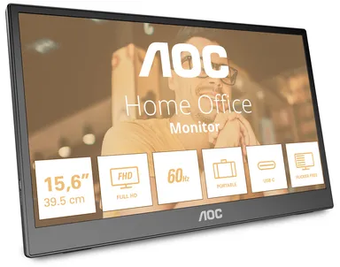 AOC T2 16T3EA écran plat de PC 39,6 cm (15.6") 1920 x 1080 pixels Full HD Noir