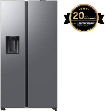 Samsung Réfrigérateur Bespoke AI- Américain- Platinum Inox- Ecran interne - 634L - RS80F66KBTEF- Classe B