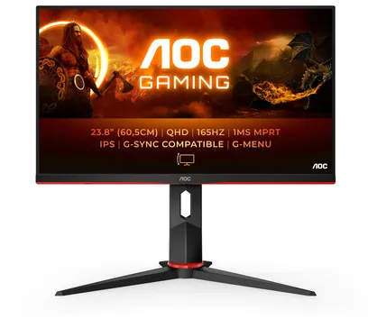 AOC G2 Q24G2A/BK LED display 60,5 cm (23.8") 2560 x 1440 pixels Quad HD LCD Noir, Rouge